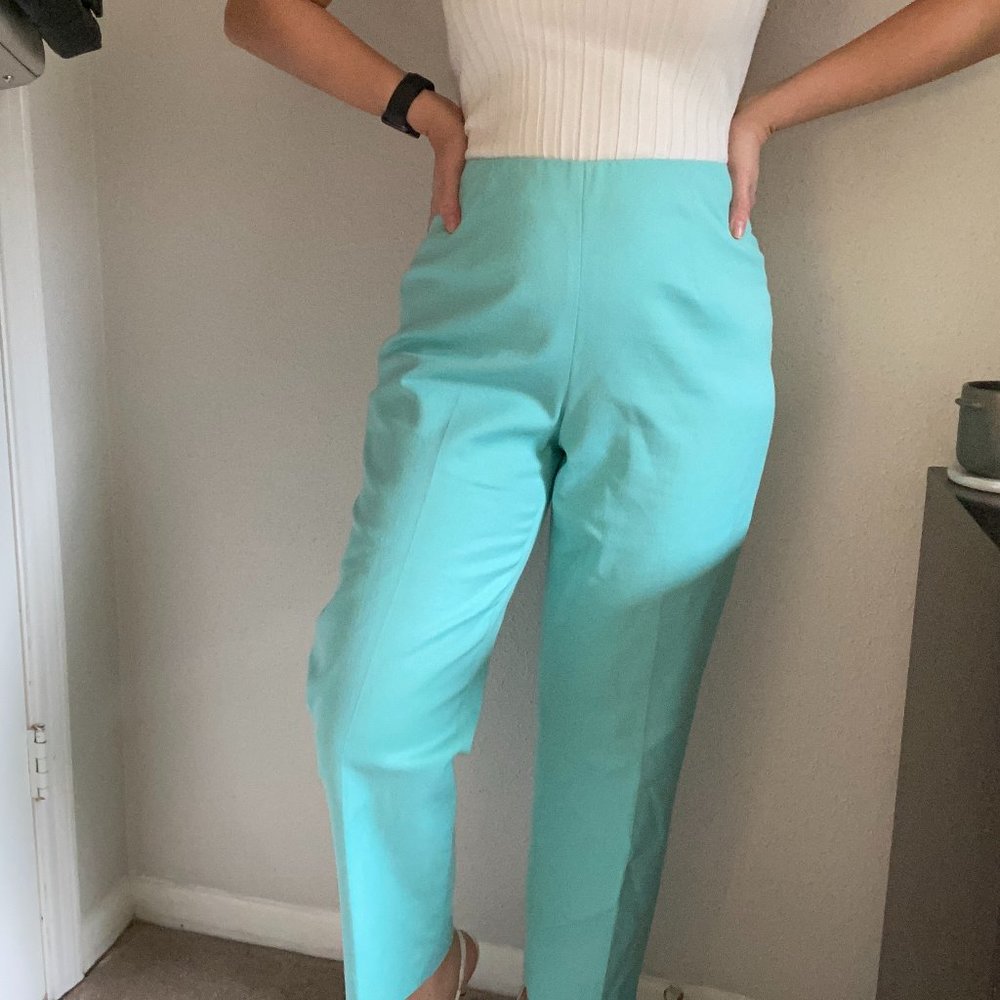 Vintage Neiman Marcus Blue Side Zip Trousers